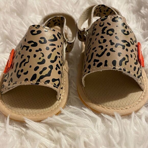 *NWOT* myggpp Leopard Baby Sandals - Picture 1 of 6